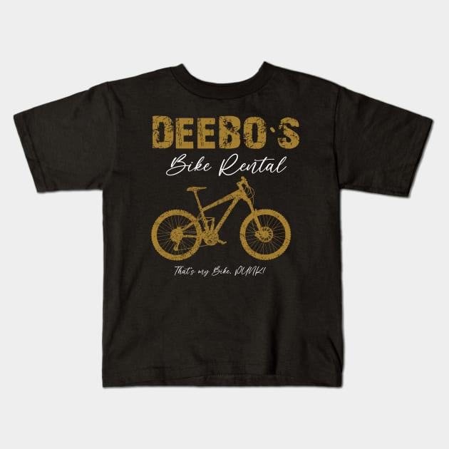 Deebos Bike Rentals Kids T-Shirt by Dami BlackTint